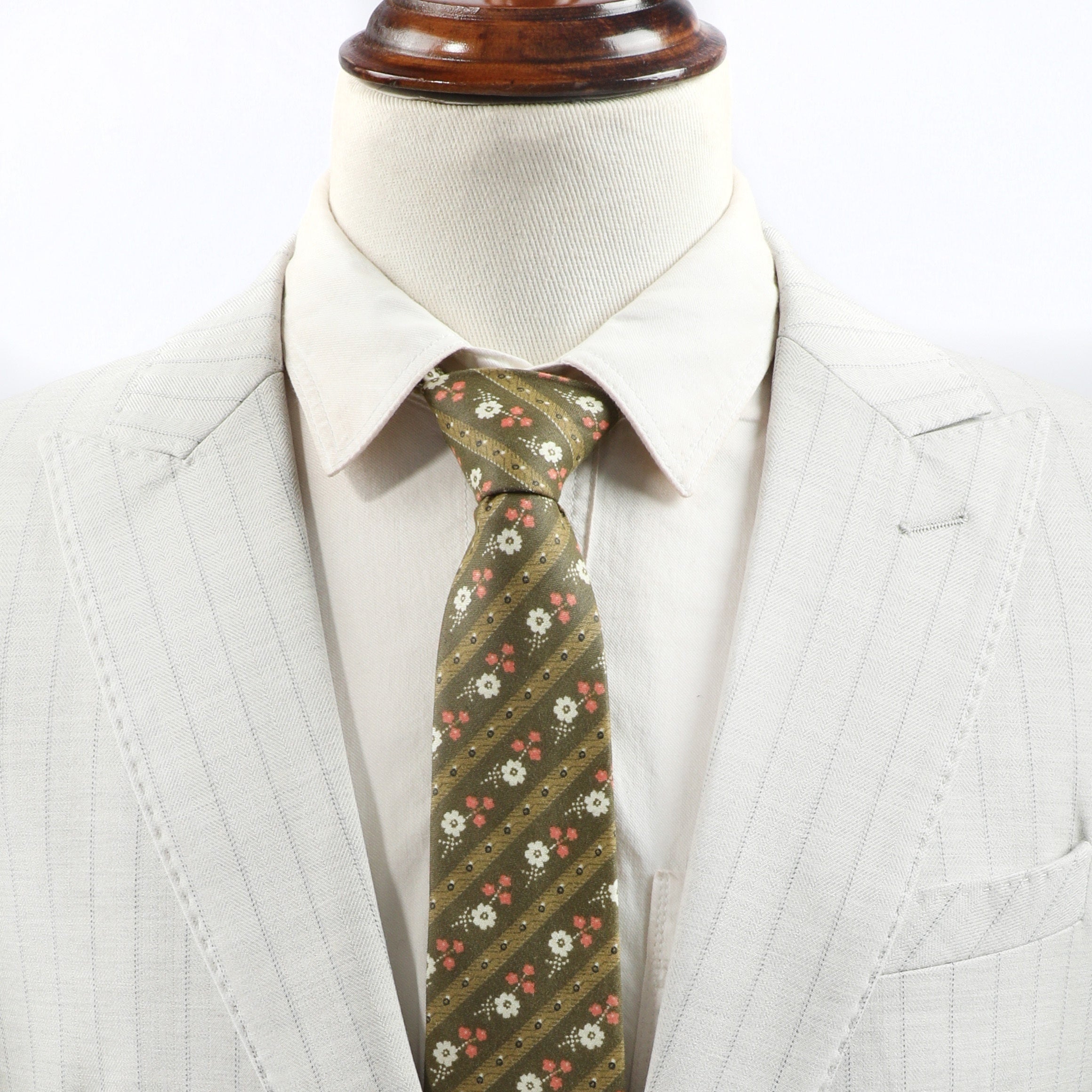 Multicolor Polyester Floral Striped Tie for Men