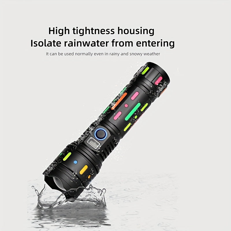 Bright Tactical Flashlight Type C Rechargeable Waterproof