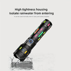 Bright Tactical Flashlight Type C Rechargeable Waterproof