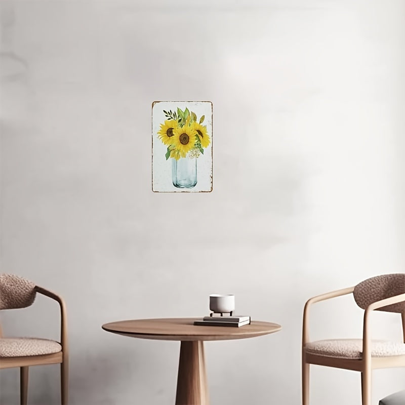 Metal Tin Sign 8''x12'' A Bunch Of Sunflowers Wall Decor