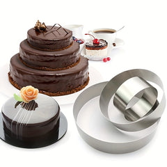 3pcs Mousse Cake Mold Rings - Round Heart Flower Bear Kitten Shaped