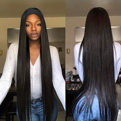 Long Straight Hair Headband Wig for Women
