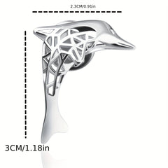 Hollow Auspicious Dolphin Brooch Jewelry Clothes Pin Suit Word Collar Pin