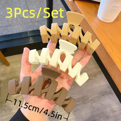 3pcs Large Hair Claw Clips Non Slip Matte Hair Clips Strong Jumbo Claw Clips