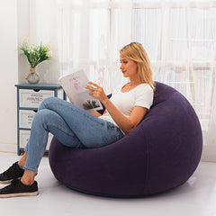 1pc Inflatable Lazy Sofa Single Person Flocked Lounge Chair