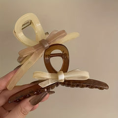 Vintage Bowknot Acrylic Hair Claw Ponytail Holder Hair Accessories