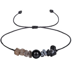 Adjustable Braid Bracelet with Crystal Stone Beads