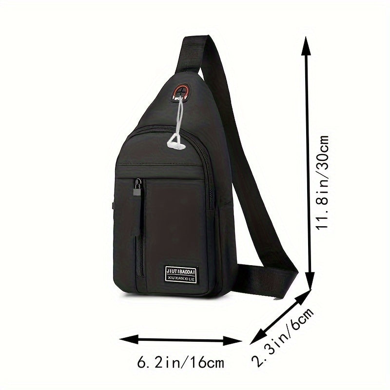 Men's Canvas Crossbody Chest Bag Secure Sporty & Stylish