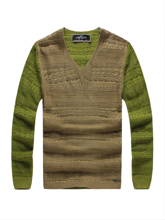 Men's V-neck Cardigan Thin Casual Knitted Pullover Sweater