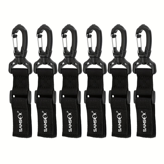 SAMSFX 6pcs Fishing Rod Holding Belts Boat Fishing Straps Clips