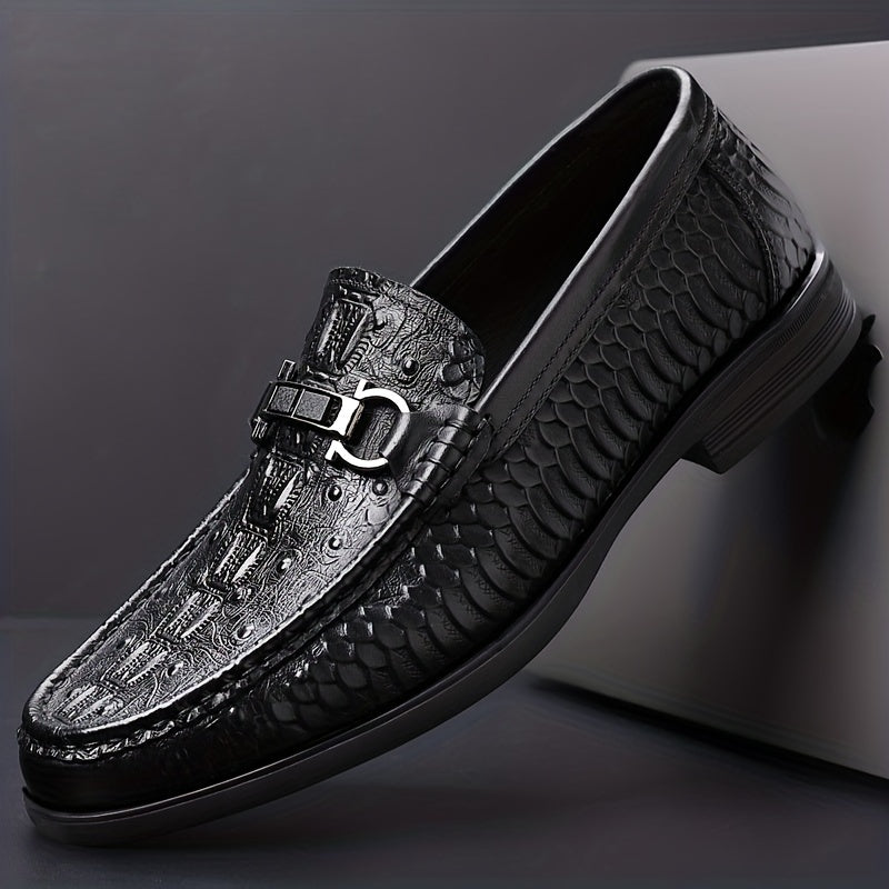 Men's Horsebit Loafer Slip On Textured Shoes
