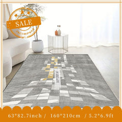 Geometric Faux Cashmere Area Rug Abstract Soft Modern Fluffy Micorfiber Mat