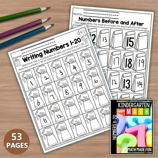 Kindergarten Math Workbook Learn Numbers 11-20 with Activities