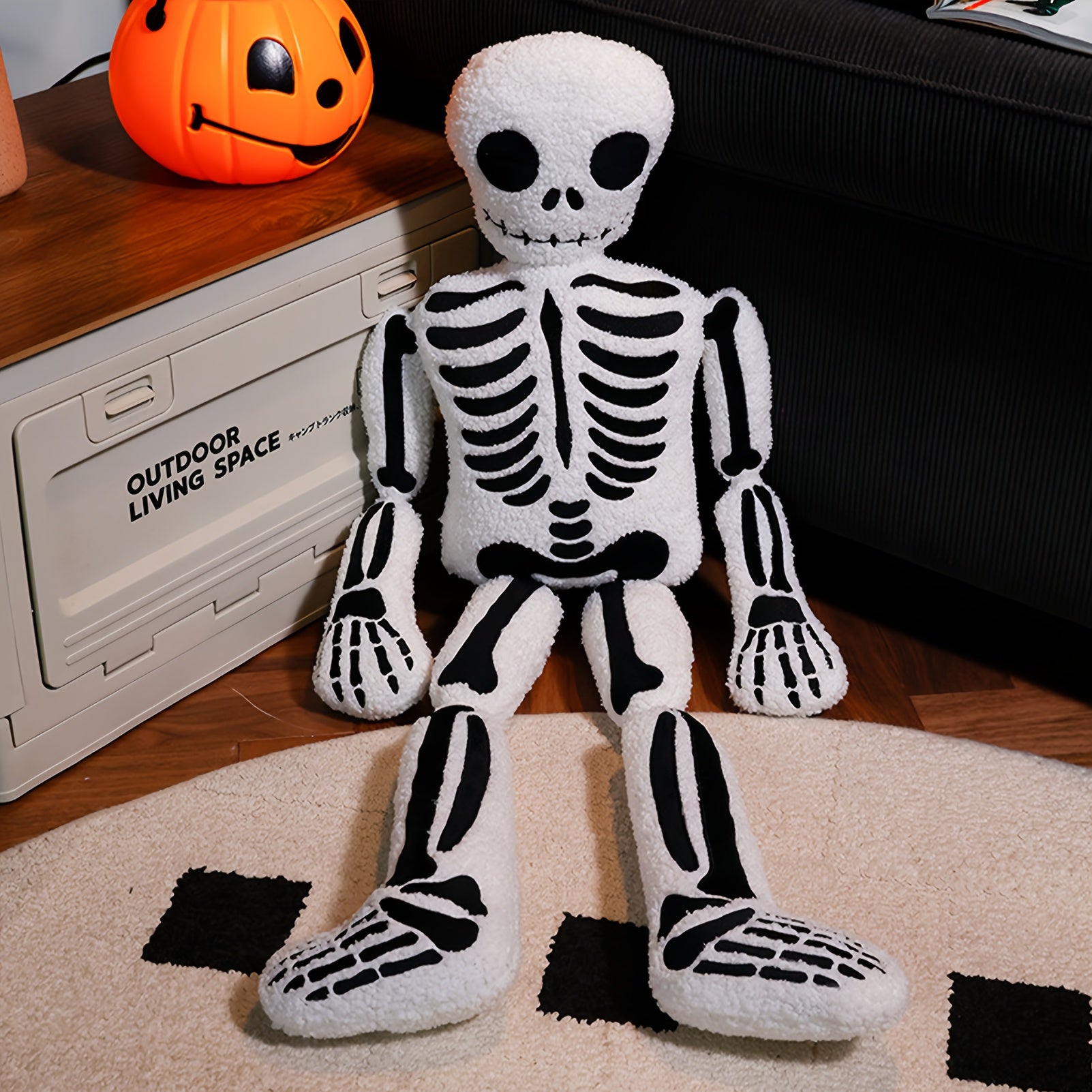 Funny Skeleton Plush Toy Halloween Skull Ornaments Doll Sofa Decoration