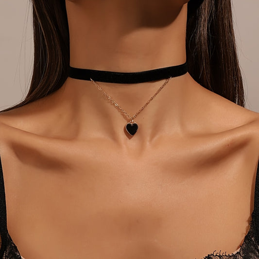 Velvet Choker Collar Necklace Vintage Clavicle Chain for Women Girl
