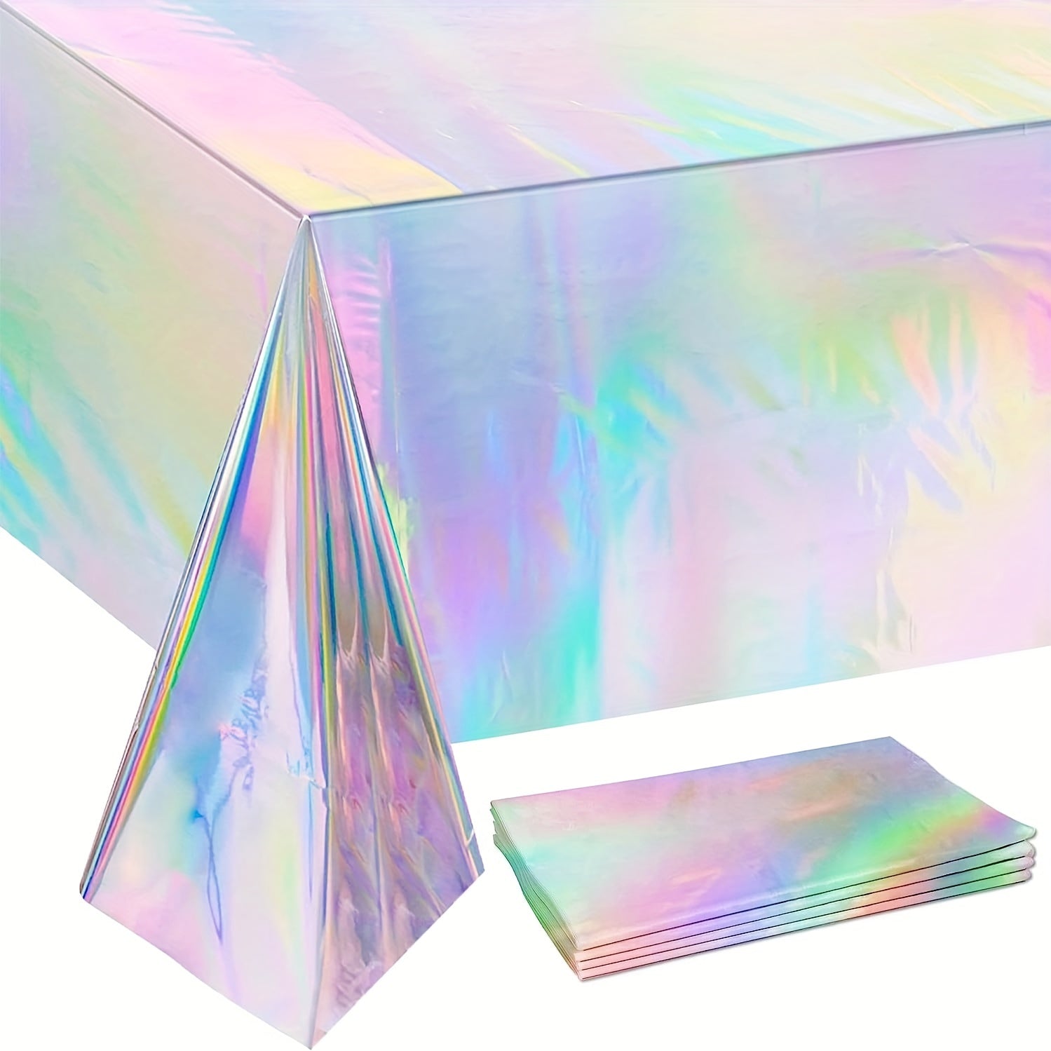 Iridescence Plastic Tablecloths 137 16cmx274 Laser Table Covers Holographic Foil