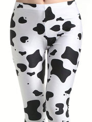 Women's Plus Cow Print Flared Leg Pants