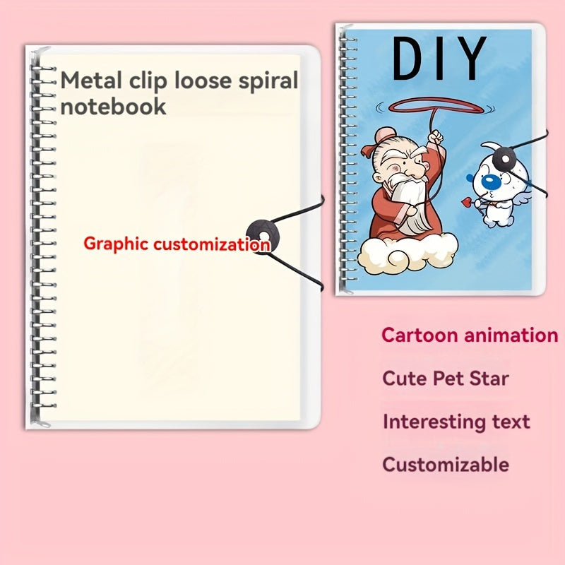 Customizable Spiral Notebook Plain Ruled Diary Soft Cover