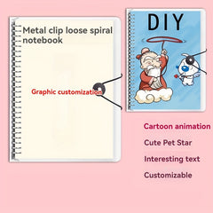 Customizable Spiral Notebook Plain Ruled Diary Soft Cover
