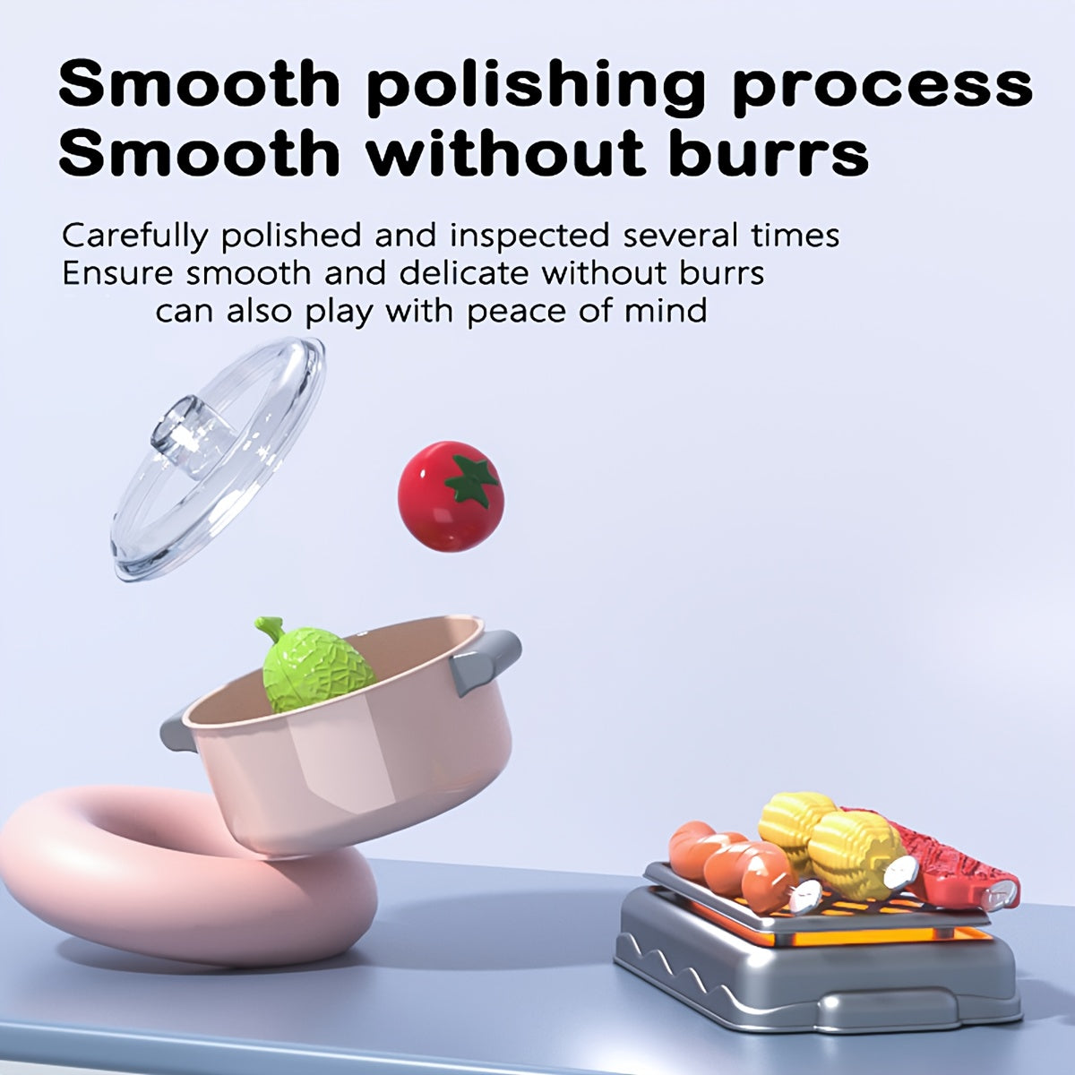 Kids Play Kitchen Cooking Utensils Set with Fruits and Food