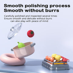 Kids Play Kitchen Cooking Utensils Set with Fruits and Food
