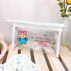 Cartoon Transparent Makeup Bag Net Red Girl Heart Travel Storage Bag