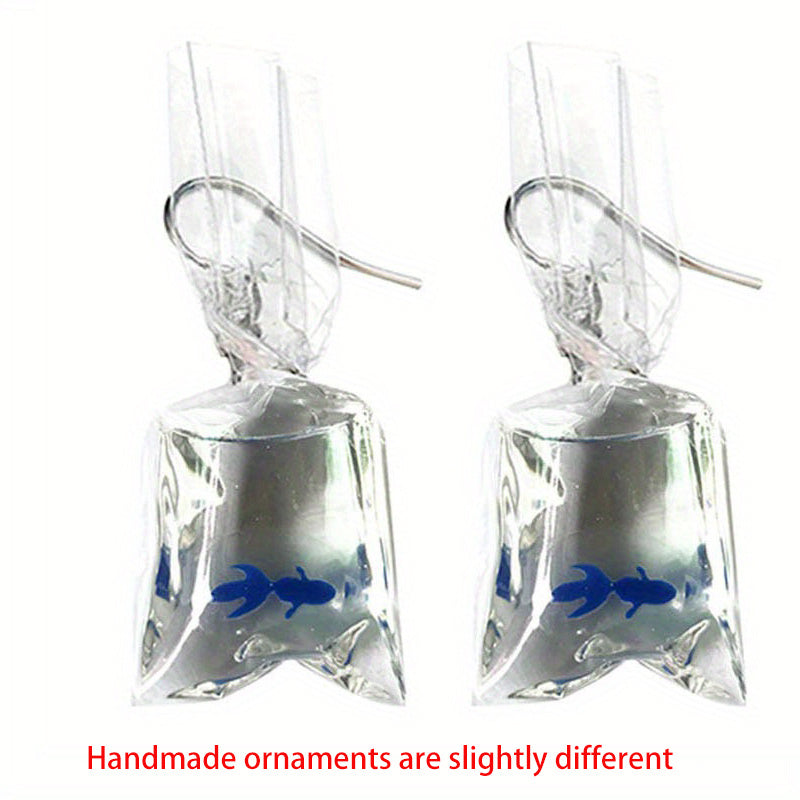 Y2K Goldfish Water Bag Shape Dangle Earrings