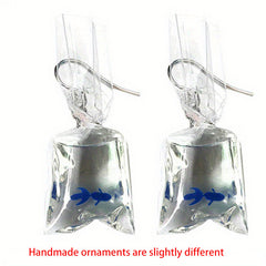 Y2K Goldfish Water Bag Shape Dangle Earrings