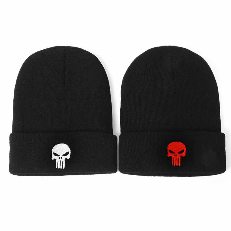 Embroidered Skull Beanie Hat for Halloween