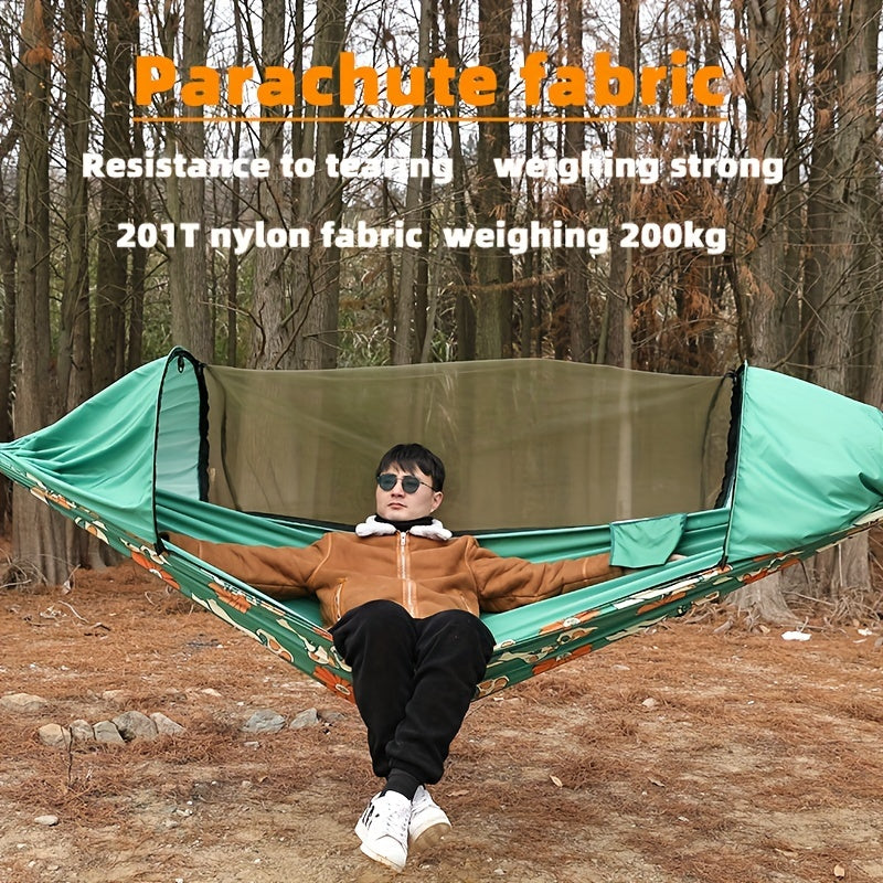 Quick Opening Hammock w/ Reinforced Mesh Mosquito Net - Portable Lightweight