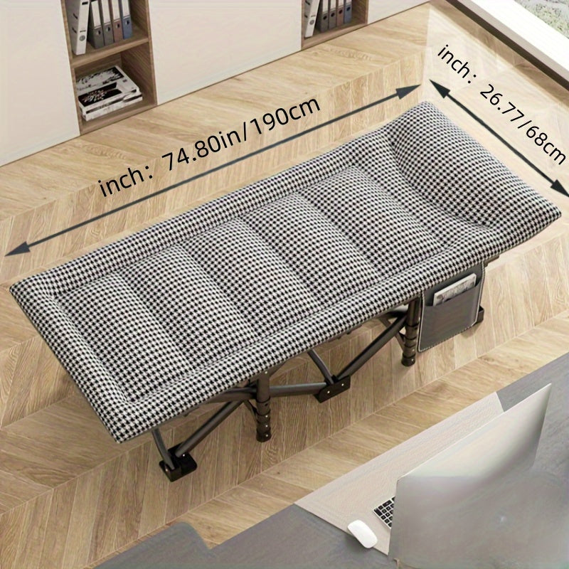 Outdoor Folding Bed Houndstooth Comfortable Office Nap Single Person