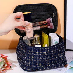 Plaid Travel Cosmetic Bag Large Capacity Toiletry Storage Organizer Handbag