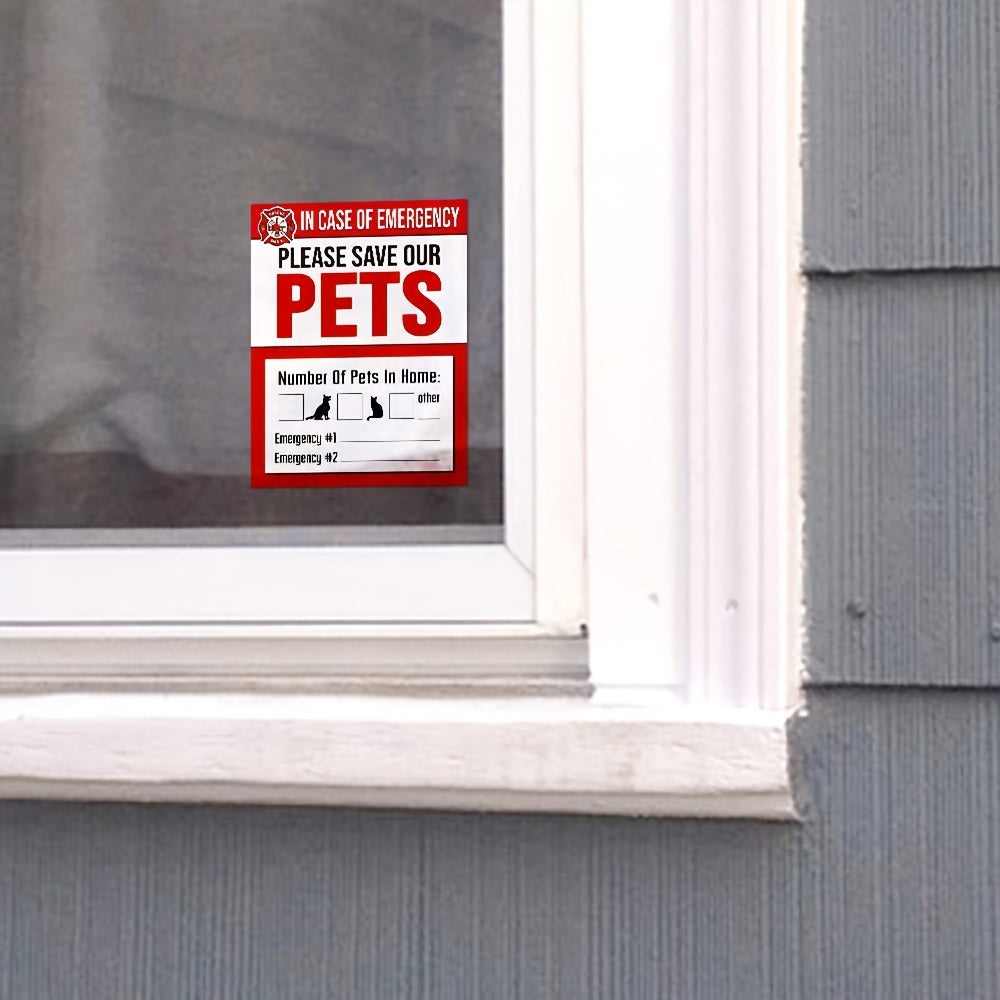 4pcs Pet Alarm Window Sticker Fire Safety