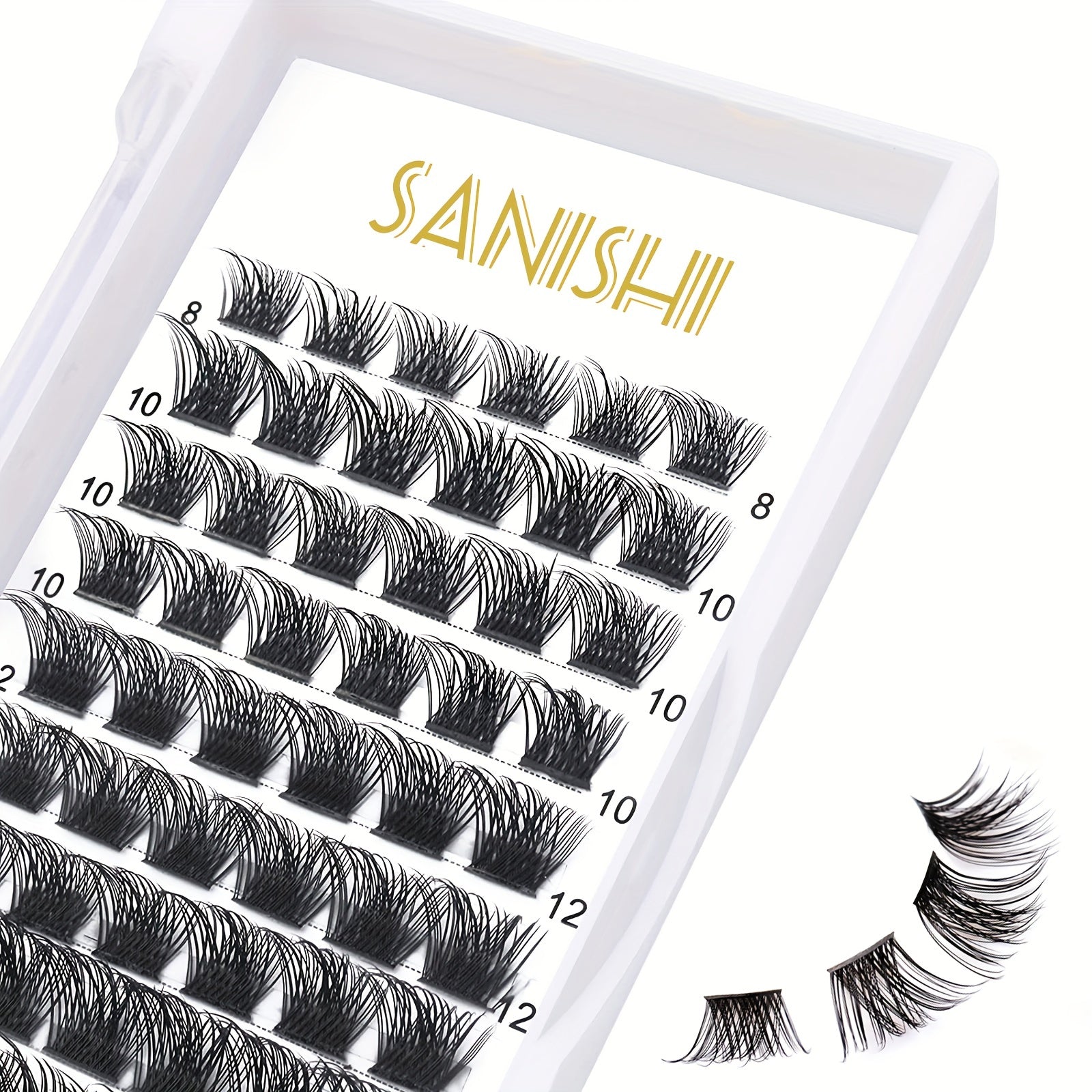 72pcs Cluster Lashes Extra Slender 8-16mm False Eyelashes DIY Natural Look