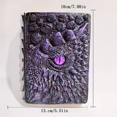 Deluxe Animated Dragon Eye Notebook 3D Embossed Journal Vintage Style
