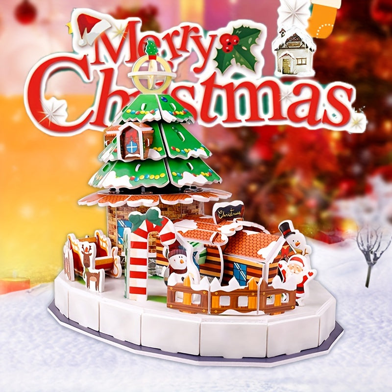 3pcs 3D Model Puzzle Large-scale Real Building Christmas Gift