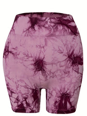 High Waist Tie Dye Yoga Shorts for Women