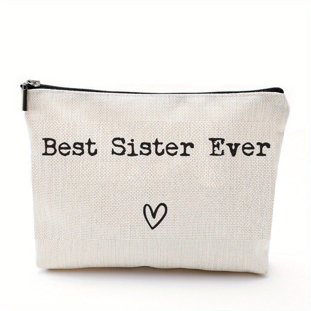 Portable Cosmetic Bag with Zipper Closure