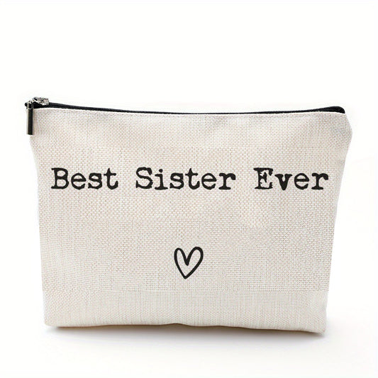 Portable Cosmetic Bag with Zipper Closure