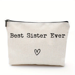 Portable Cosmetic Bag with Zipper Closure