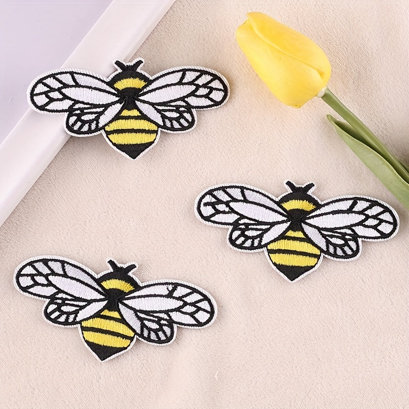 3pcs Bee Embroidery Patches Ironing Stickers DIY Girls Clothing Accessory