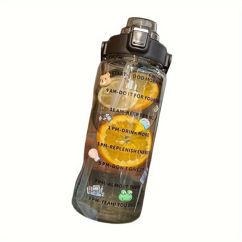 Leakproof BPA Water Bottle with Scale and Straw for Outdoor Activities