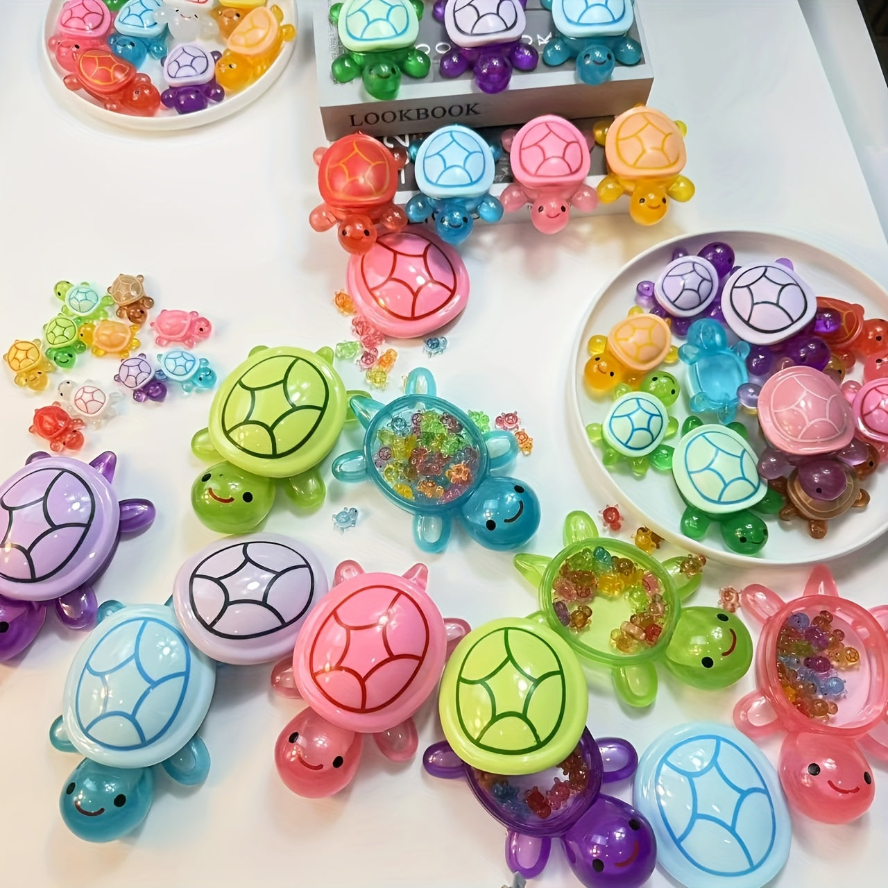 Glowing Big Turtle with 6 Small Turtles Set
