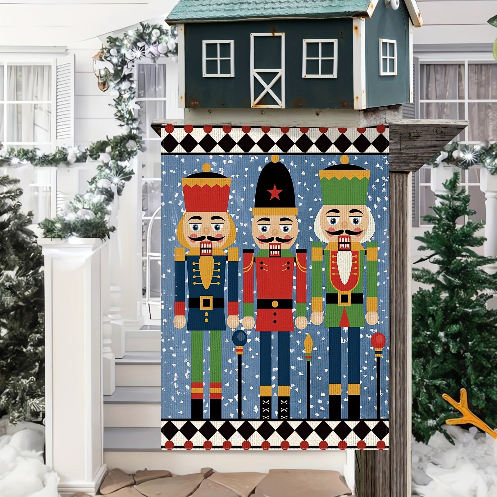 Christmas Soldier Nutcracker Garden Flag Double Side Outdoor Decor