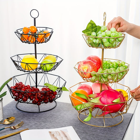 Iron Fruit Basket Golden Living Room Snack Candy Storage 1 Layer