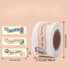 Thank You Theme Square Seal Stickers 120 PCS Roll