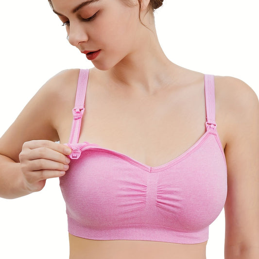 Maternity Nursing Bra No Steel Ring One Handed Release Buckle