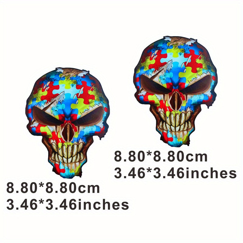 Skull Iron On Sticker Ghost Heat Transfer DIY Washable Decals
