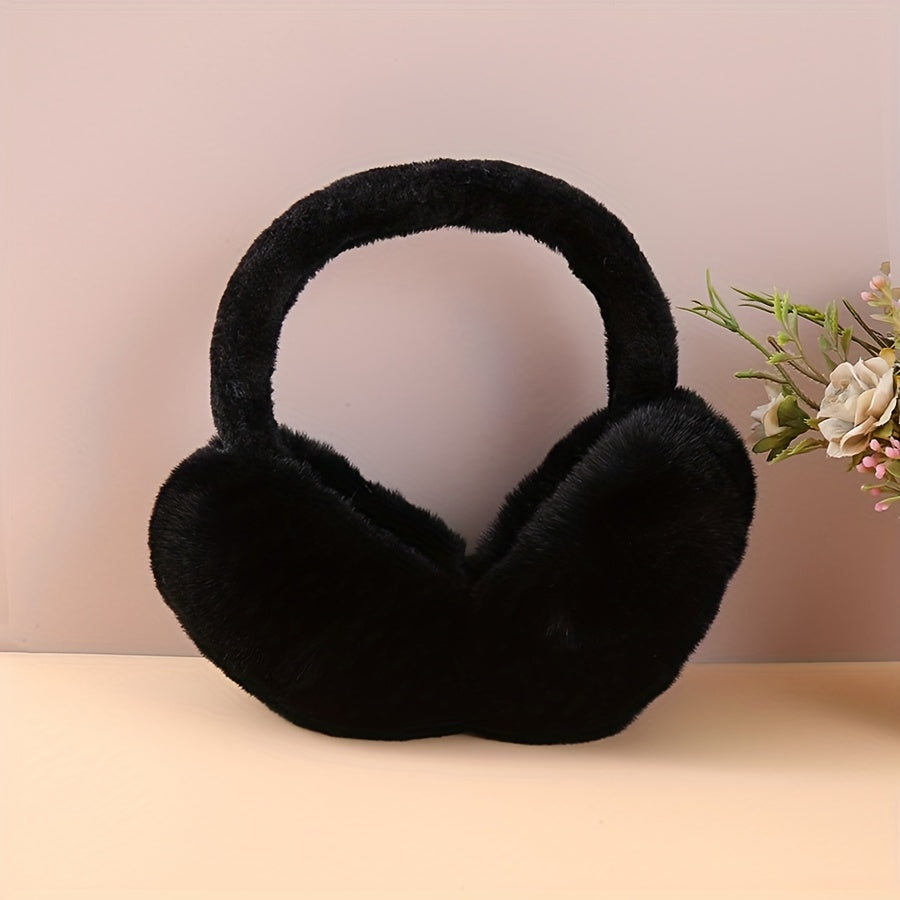Winter Plush Ear Warmers for Women & Men - Soft & Foldable Ear Muffs