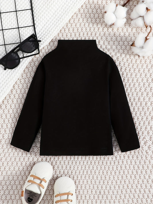 Stand Collar Long Sleeve Bottoming Shirt for Baby Girl